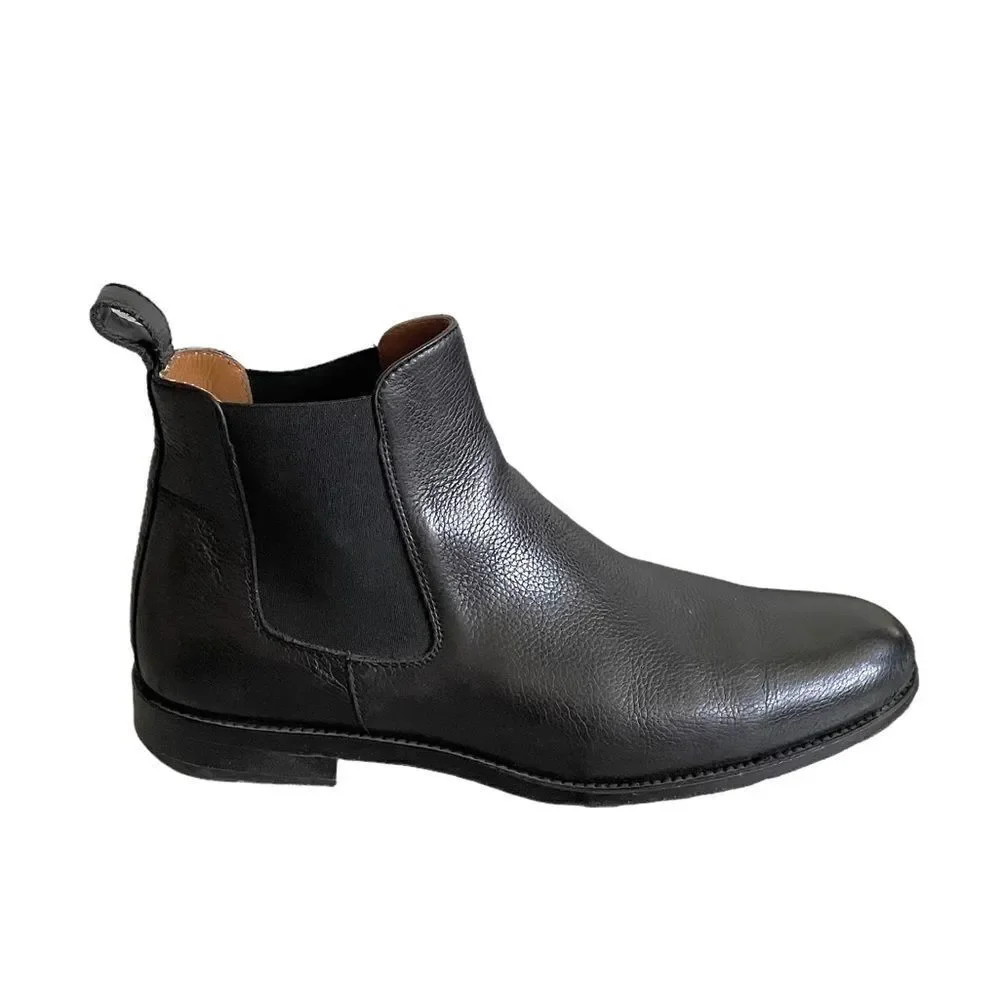 TAFT Men’s Black Leather Chelsea Pull-On Ankle Boots Handcrafted In Spain 40